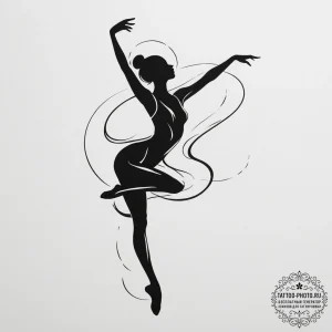 Tattoo design a silhouette of a dancer, with... - эскиз тату (№1755423821_0, 17.08.2025 09:43) — tattoo-photo.ru