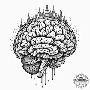 Tattoo design a complex brain or mind represe... - эскиз тату (№1755424019_0, 17.08.2025 09:46) — tattoo-photo.ru