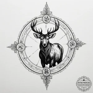 Tattoo design a zodiac animal's silhouette fi... - эскиз тату (№1755424613_0, 17.08.2025 09:56) — tattoo-photo.ru