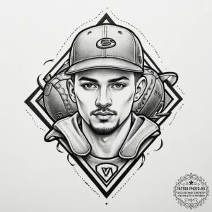 Tattoo sketch a glowing "mvp" most valuable p... - эскиз тату (№1755430774_0, 17.08.2025 11:39) — tattoo-photo.ru