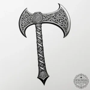 Tattoo sketch a detailed and menacing viking... - эскиз тату (№1755430972_0, 17.08.2025 11:42) — tattoo-photo.ru