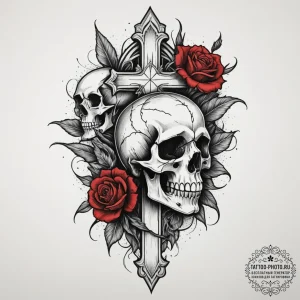 Gladiolus, ink illustration for tattoo, chica... - эскиз тату (№1755433912_0, 17.08.2025 12:31) — tattoo-photo.ru