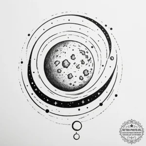 Tattoo sketch a small, elegant planet (e.g.,... - эскиз тату (№1755434115_0, 17.08.2025 12:35) — tattoo-photo.ru