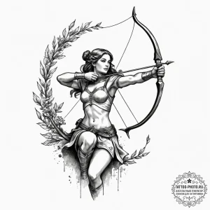 Tattoo sketch a sagittarius archer, captured... - эскиз тату (№1755435113_0, 17.08.2025 12:51) — tattoo-photo.ru