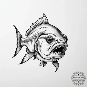 Piranha - эскиз тату (№1755435505_0, 17.08.2025 12:58) — tattoo-photo.ru