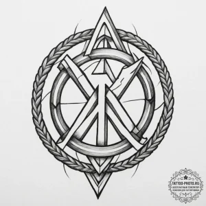 89. tattoo design: a minimalist "treba" rune,... - эскиз тату (№1755436685_0, 17.08.2025 13:18) — tattoo-photo.ru