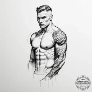 Tattoo sketch a powerful, silent sentinel fig... - эскиз тату (№1755437865_0, 17.08.2025 13:37) — tattoo-photo.ru