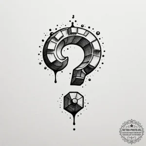 Tattoo sketch a floating question mark block... - эскиз тату (№1755439431_0, 17.08.2025 14:03) — tattoo-photo.ru