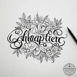Tattoo design a "chapter 1" text with a signi... - эскиз тату (№1755444746_0, 17.08.2025 15:32) — tattoo-photo.ru