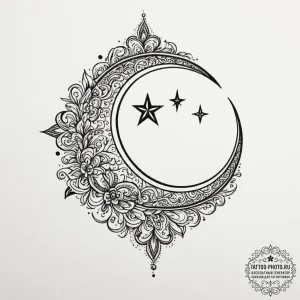 Tattoo design a single, tiny star or moon sym... - эскиз тату (№1755447184_0, 17.08.2025 16:13) — tattoo-photo.ru