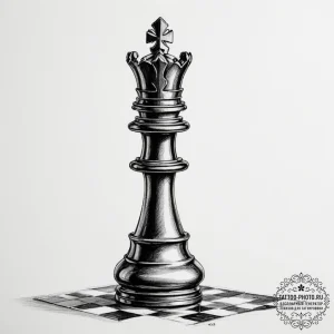 A single chess piece (e.g., the queen) - эскиз тату (№1755452442_0, 17.08.2025 17:40) — tattoo-photo.ru