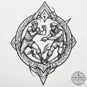 Tattoo sketch a glowing "player vs player" sy... - эскиз тату (№1755457695_0, 17.08.2025 19:08) — tattoo-photo.ru