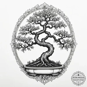 Bonsai, tattoo flash sheet design, black outl... - эскиз тату (№1755459494_0, 17.08.2025 19:38) — tattoo-photo.ru