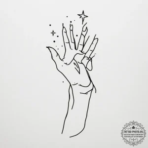 Tattoo design a hand reaching for a star, sym... - эскиз тату (№1755461912_0, 17.08.2025 20:18) — tattoo-photo.ru