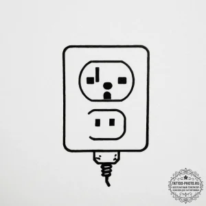 Tattoo design a simple "plug and socket" symb... - эскиз тату (№1755462112_0, 17.08.2025 20:21) — tattoo-photo.ru