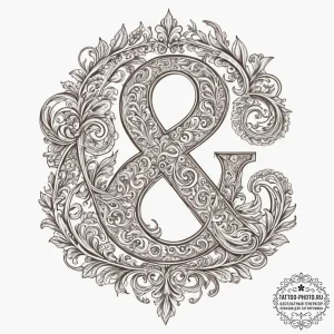 An ampersand symbol, artistic tattoo sketch,... - эскиз тату (№1755462706_0, 17.08.2025 20:31) — tattoo-photo.ru