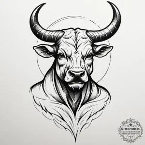 Minotaur, tattoo flash sheet design, on a cle... - эскиз тату (№1755462904_0, 17.08.2025 20:35) — tattoo-photo.ru