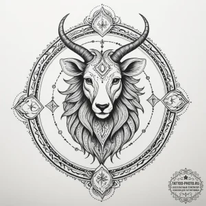Tattoo design a zodiac animal with a single,... - эскиз тату (№1755464106_0, 17.08.2025 20:55) — tattoo-photo.ru