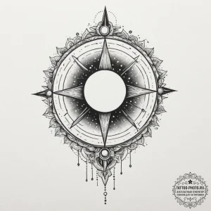 Tattoo sketch a celestial body with a blackwo... - эскиз тату (№1755464509_0, 17.08.2025 21:01) — tattoo-photo.ru