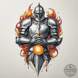 Tattoo design a knight's armored gauntlet hol... - эскиз тату (№1755465694_0, 17.08.2025 21:21) — tattoo-photo.ru