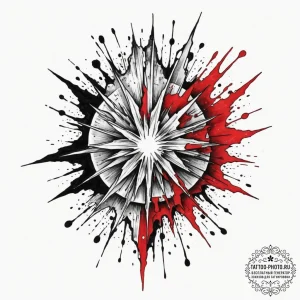 Tattoo sketch a game over screen with shatter... - эскиз тату (№1755466478_0, 17.08.2025 21:34) — tattoo-photo.ru