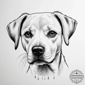 A close-up of a dog's wet nose. - эскиз тату (№1755468253_0, 17.08.2025 22:04) — tattoo-photo.ru