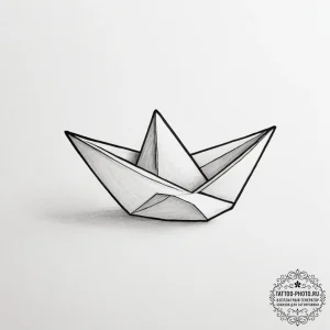 Tattoo sketch a tiny, whimsical paper boat or... - эскиз тату (№1755469430_0, 17.08.2025 22:23) — tattoo-photo.ru