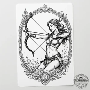 Tattoo sketch a sagittarius archer with the "... - эскиз тату (№1755470413_0, 17.08.2025 22:40) — tattoo-photo.ru