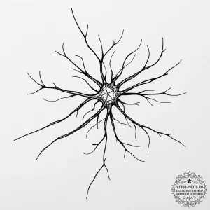 Neuron network glowing, artistic tattoo sketc... - эскиз тату (№1755470647_0, 17.08.2025 22:44) — tattoo-photo.ru