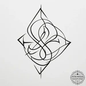 Tattoo design a minimalist symbol of a "mute"... - эскиз тату (№1755471037_0, 17.08.2025 22:50) — tattoo-photo.ru