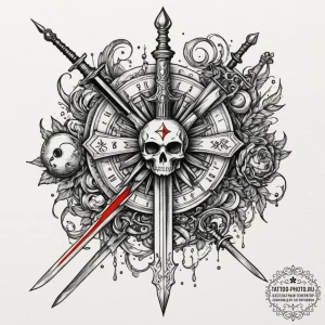 Tattoo sketch a zodiac glyph with subtle taro... - эскиз тату (№1755471616_0, 17.08.2025 23:00) — tattoo-photo.ru