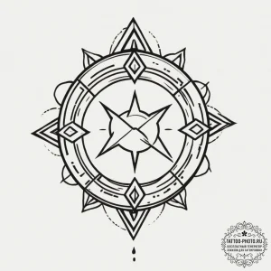 Tattoo design a minimalist symbol of a reload... - эскиз тату (№1755472583_0, 17.08.2025 23:16) — tattoo-photo.ru