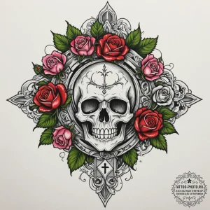 Strawberry, concept art for tattoo, chicano t... - эскиз тату (№1755476651_0, 18.08.2025 00:24) — tattoo-photo.ru