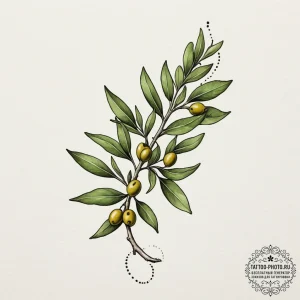 Tattoo sketch a minimalist olive branch, symb... - эскиз тату (№1755476845_0, 18.08.2025 00:27) — tattoo-photo.ru