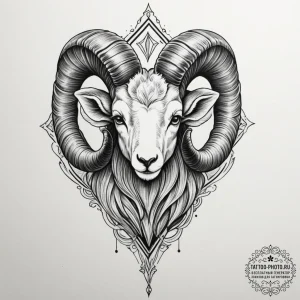 Tattoo sketch an aries ram's head, drawn with... - эскиз тату (№1755478005_0, 18.08.2025 00:46) — tattoo-photo.ru