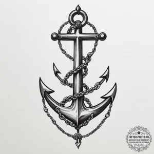 Tattoo design a pair of anchors, one on each... - эскиз тату (№1755478199_0, 18.08.2025 00:49) — tattoo-photo.ru