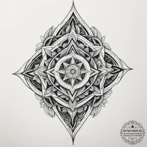 Tattoo design a geometric pattern resembling... - эскиз тату (№1755484145_0, 18.08.2025 02:29) — tattoo-photo.ru