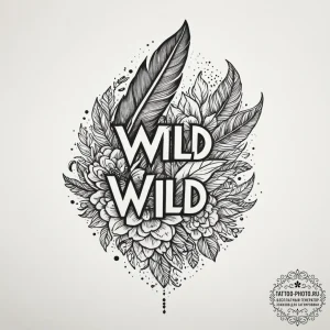 Tattoo design a word like "wild" or "free" wi... - эскиз тату (№1755487143_0, 18.08.2025 03:19) — tattoo-photo.ru