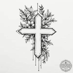 Tattoo sketch a tiny floral branch on the col... - эскиз тату (№1755487744_0, 18.08.2025 03:29) — tattoo-photo.ru