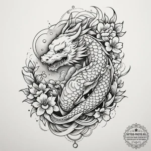 Tattoo design a minimalist geometric flower.,... - эскиз тату (№1755488147_0, 18.08.2025 03:35) — tattoo-photo.ru