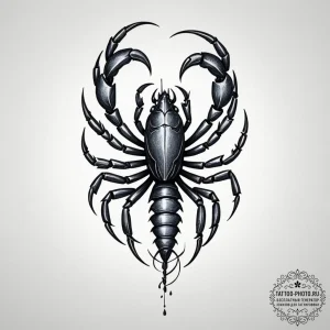 Tattoo design a scorpio scorpion with a singl... - эскиз тату (№1755494152_0, 18.08.2025 05:15) — tattoo-photo.ru