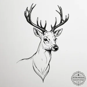 Tattoo sketch a subtle deer silhouette, elega... - эскиз тату (№1755494547_0, 18.08.2025 05:22) — tattoo-photo.ru