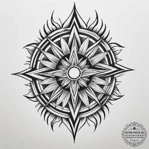 Tattoo design a stylized power core, radiatin... - эскиз тату (№1755494743_0, 18.08.2025 05:25) — tattoo-photo.ru