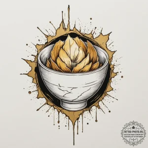 Kintsugi (the art of repairing pottery with g... - эскиз тату (№1755495547_0, 18.08.2025 05:39) — tattoo-photo.ru