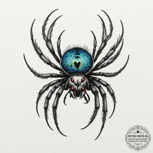 A peacock spider showing its colors, tattoo l... - эскиз тату (№1755495946_0, 18.08.2025 05:45) — tattoo-photo.ru