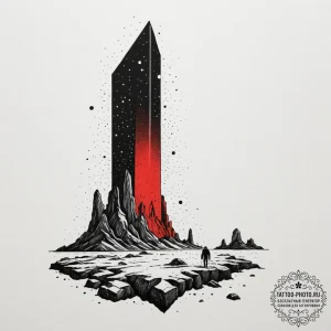 The monolith from 2001: a space odyssey, arti... - эскиз тату (№1755496548_0, 18.08.2025 05:55) — tattoo-photo.ru