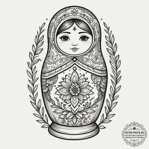 Matryoshka doll (is there, but can be a set),... - эскиз тату (№1755498931_0, 18.08.2025 06:35) — tattoo-photo.ru