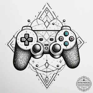 Tattoo design a game controller with a subtle... - эскиз тату (№1755500718_0, 18.08.2025 07:05) — tattoo-photo.ru