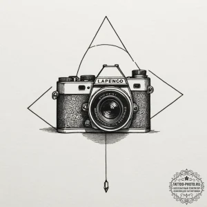 A camera aperture symbol, tattoo drawing outl... - эскиз тату (№1755500928_0, 18.08.2025 07:08) — tattoo-photo.ru