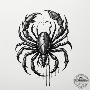 Tattoo design a scorpio scorpion with a singl... - эскиз тату (№1755501536_0, 18.08.2025 07:18) — tattoo-photo.ru